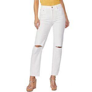 PAIGE Stella Crop Jeans in Bare White Destructed Women's Size 26